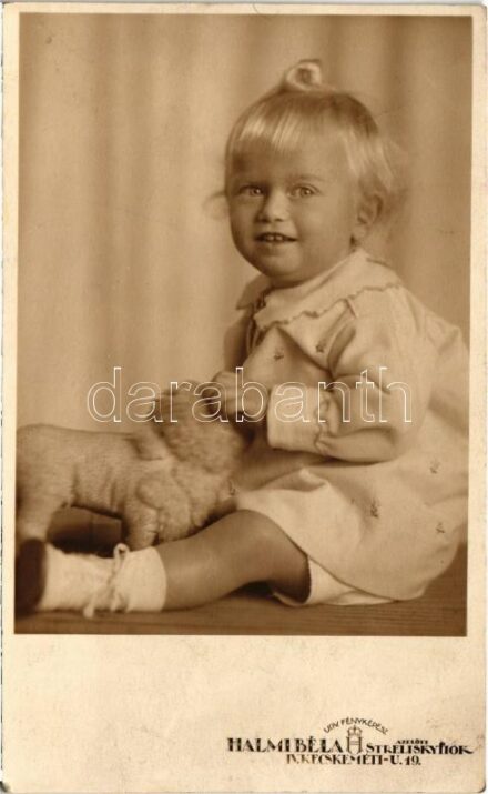 1929 Gyerek / Child. Halmi Béla udv. fényképész azelőtt Strelisky fiók (Budapest) photo