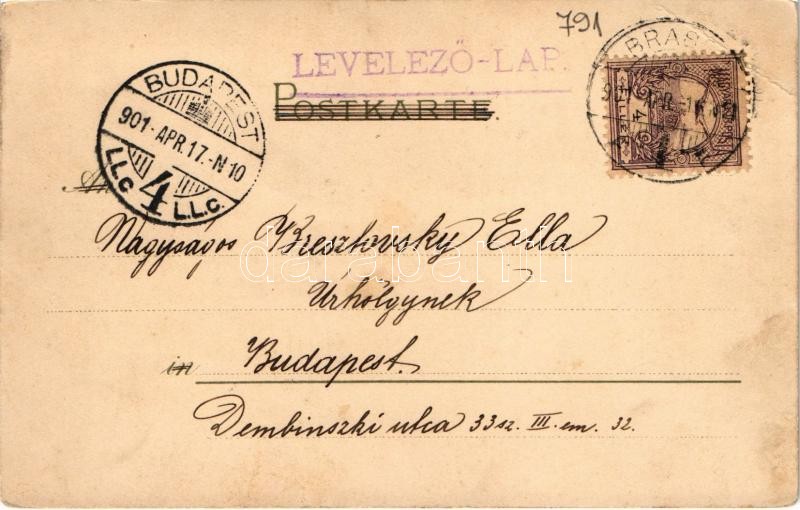 1901 Lady. Miessner & Buch Künstler-Postkarten Serie 1081. 'Am Blütenhain' litho (EB) - Image 2