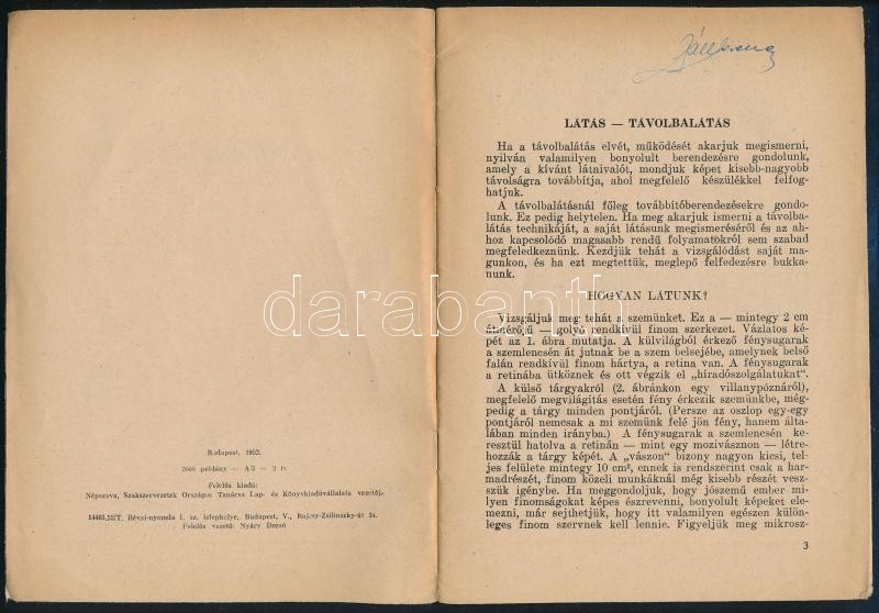 Molnár János: Távolbalátás. Bp.,1952,Népszava. Kiadói papírkötés. - Image 2