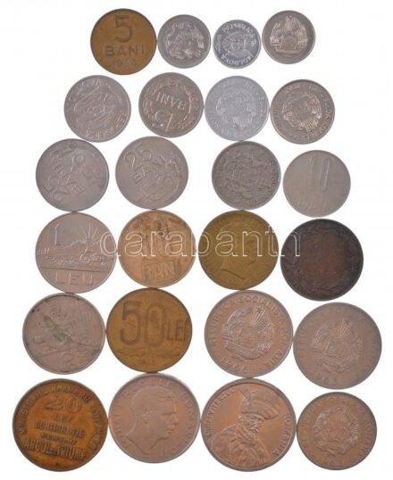 Románia 22db-os érmetétel, közte 1867. 5b Cu + Moldova 2db érme T:vegyes Románia 22pcs coin lot within 1867. 5 Bani Cu + Moldova 2pcs coins C:mixed
