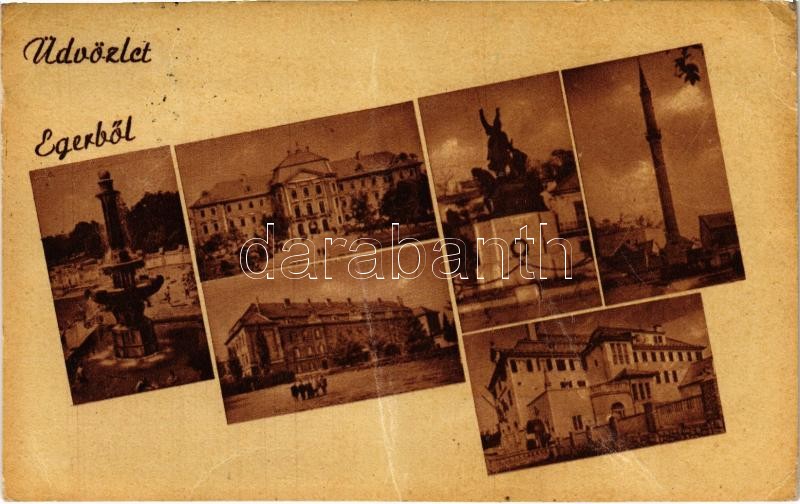 1954 Eger, mozaiklap. Képzőművészeti Alap Kiadóvállalat (fa)