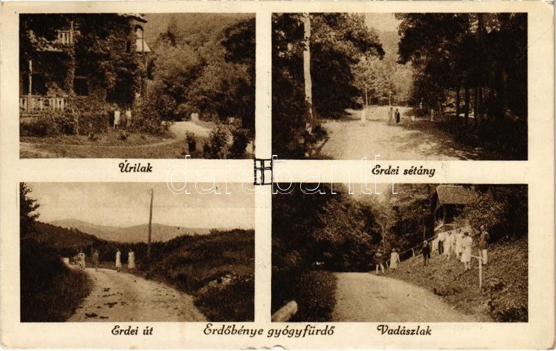 1927 Erdőbénye-gyógyfürdő, Úri lak, villa, erdei sétány, erdei út, vadász lak. Mautlinger Miklós kiadása (EK)
