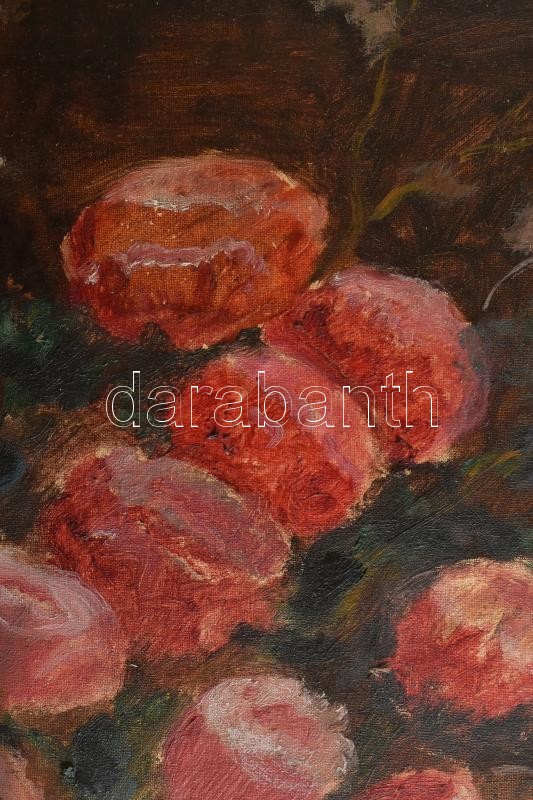 Hanisch Gy. jelzéssel: Virágcsendélet. Olaj, vászon, 80x58,5 cm - Image 3