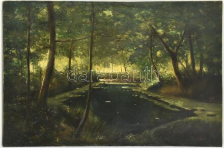 Beregi J. jelzéssel: Erdei patak. Olaj, vászon, 60x90 cm