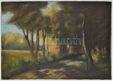 Jelzés nélkül: Erdei táj. Olaj, vászon, 66x91,5 cm