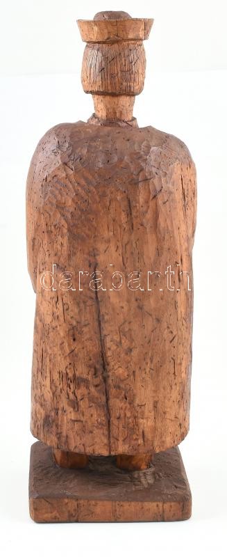 Pásztor. Faragott fa szobor. Régi, jelzés nélkül, szú nyomokkal 41 cm CSAK SZEMÉLYES ÁTVÉTEL, NEM POSTÁZZUK! / ONLY PERSONAL COLLECTION! - Image 2