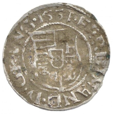 1557K-B Denár Ag 'I. Ferdinánd' (0,47g) T:2 patina, hajlott lemez Hungary 1557K-B Denar Ag 'Ferdinand I' (0,47g) C:XF patina, curved coin Huszár: 935., Unger II.: 745.a