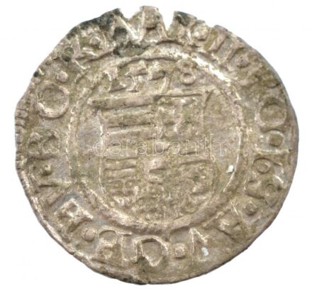 1578K-B Denár Ag 'Miksa' (0,51g) T:2 patina, kitörés Hungary 1578K-B Denar Ag 'Maximilian' (0,51g) C:XF patina, cracked Huszár: 993.,Unger II.: 767.a
