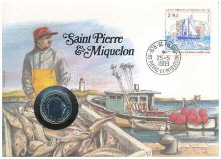 Franciaország / Saint Pierre és Miquelon 1988. 1Fr 'Charles de Gaulle' felbélyegzett borítékban, bélyegzéssel, német nyelvű leírással T:1 France / Saint Pierre & Miquelon 1988. 1 Franc 'Charles de Gaulle' in envelope with stamp and