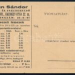 cca 1930 Grün Sándor fakereskedő reklám és árlapja - Image 2