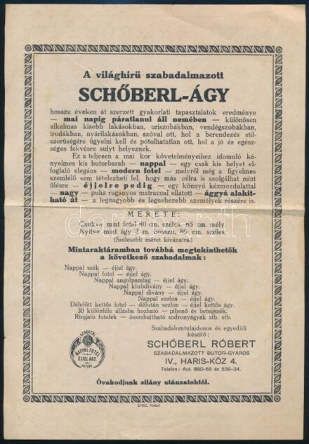 cca 1930 Schöberl Róbert bútor árjegyzék képekkel