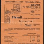 1935 Kis Vilmos raktár reklám lap és két lapos árjegyzék