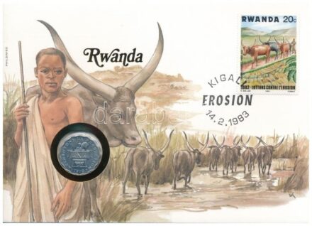 Ruanda 1970. 2Fr felbélyegzett borítékban, bélyegzéssel, német nyelvű leírással T:1 Rwanda 1970. 2 Francs in envelope with stamp and cancellation, with German description C:UNC