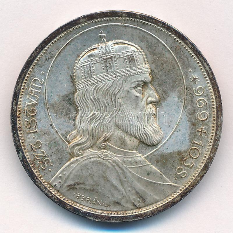 1938. 5P Ag 'Szent István' T:1-,2 patina Adamo P8.1