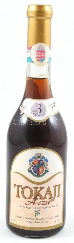 1990 Tokaji aszú 3 puttonyos fehérbor, bontatlan palackban