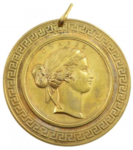 Német Birodalom ~1850. 'A csokor, amit szedtem, köszöntsön ezerszer / Charis' bronz emlékérem. Szign.: Carl Friedrich Voigt (52mm) T:1- German Empire ~1850. 'Der Strauss den ich gepflücket grüße dich viel tausendmal / Charis'. Sign: Carl