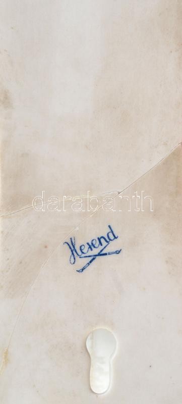 Herendi virág mintás fali váza, ragasztott, jelzett, m: 16cm - Image 2