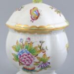 Herendi Viktória mintás, nyuszis, bonbonier, sérült, jelzett, m: 17 cm