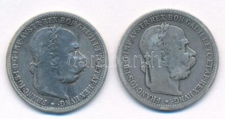 Ausztria 1901-1902. 1K Ag 'Ferenc József' (2xklf) T:3 patina Austria 1901-1902. 1 Corona Ag 'Franz Joseph' (2xdiff) C:F patina Krause KM#2804