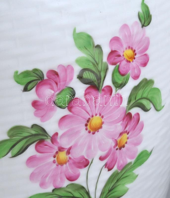 Herendi virágmintás padlóváza, kézzel festett porcelán, jelzett, hibátlan, m: 50 cm - Image 4