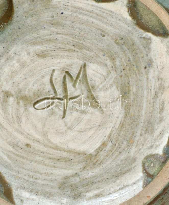 Liz Morgan: Türkizes váza, kerámia, jelzett, hibátlan, m: 14 cm - Image 2