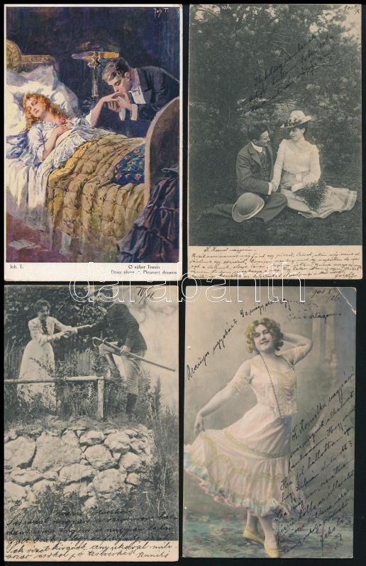 1903-1927 4 db megírt, futott képeslap eltávolított bélyeggel, bélyeg alatti rejtett üzenetekkel - Image 2