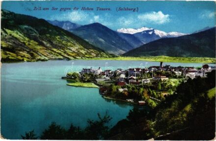 1913 Zell am See, gegen die Hohen Tauern (EB)