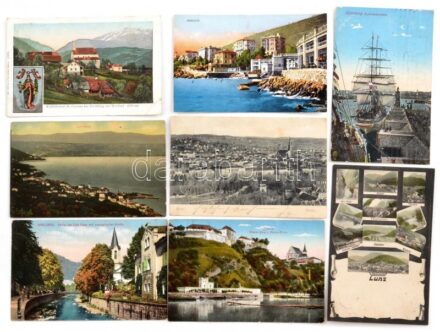 ~55 db régi képeslap, főleg külföldi városképek sok Ausztriával, jobbakkal