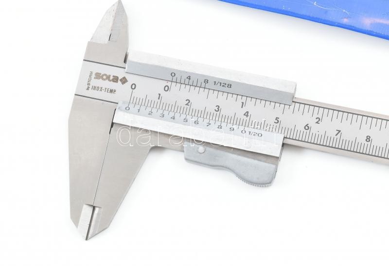 Sola Inox német gyártmányú tolómérő, jó állapotban, eredeti tokjában, h: 24 cm - Image 2