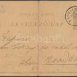 1900 Héber nyelvű díjjegyes levelezőlap Nagyidából Zsadányba