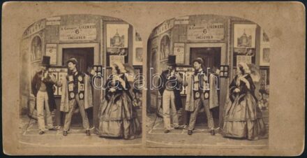 1865 A Fényképész. Humoros sztereofotó 17x8 cm