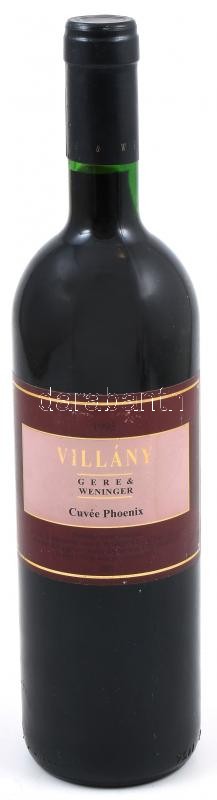 1995 Gere & Weninger Villányi Cuvé Phoenix,(Cabernet Sauvignon - Kékfrankos), bontatlan palack száraz vörösbor,13%, pincében szakszerűen tárolt, 0,75 l.