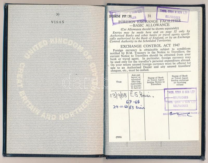 1959 Fényképes brit útlevél, francia és spanyol vízumokkal / British passport, with French and Spanish visas - Image 4