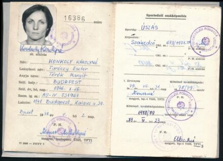 1978 Fényképes sportedzői igazolvány úszóedző részére