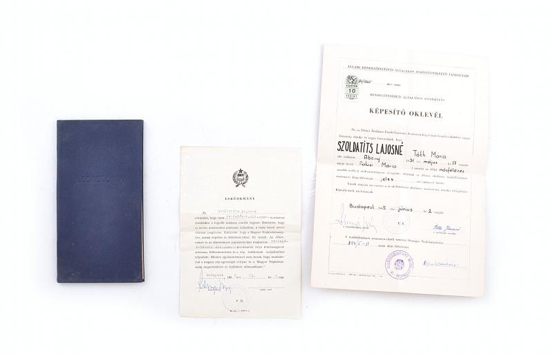 1963-1965 Bp., rendelőintézeti általános asszisztensi oklevél, esküokmány és leckekönyv