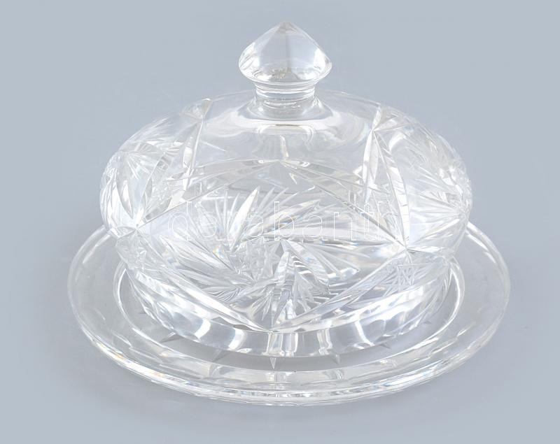 Kristály vajtartó. Hibátlan. d: 17 cm