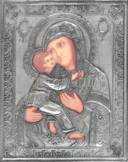 Mondern ikon másolat. fém okláddal. 22x15 cm