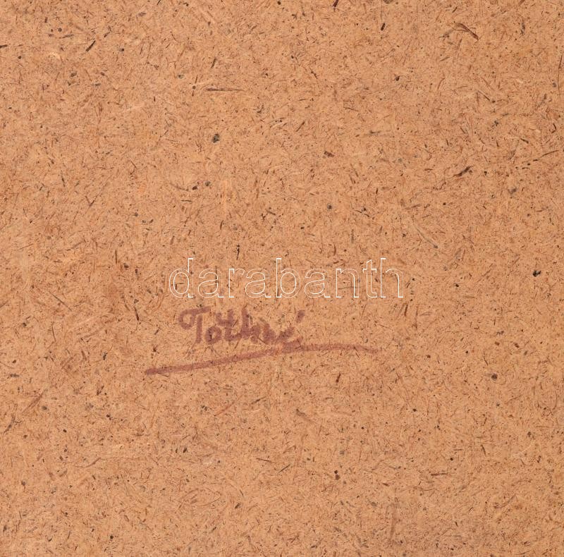 Tóthné jelzéssel: Mandolinozó hölgyek. Nagy méretű, 6 tagból álló fali kerámiakép, farostlemezre applikálva. 40,5x30 cm - Image 3