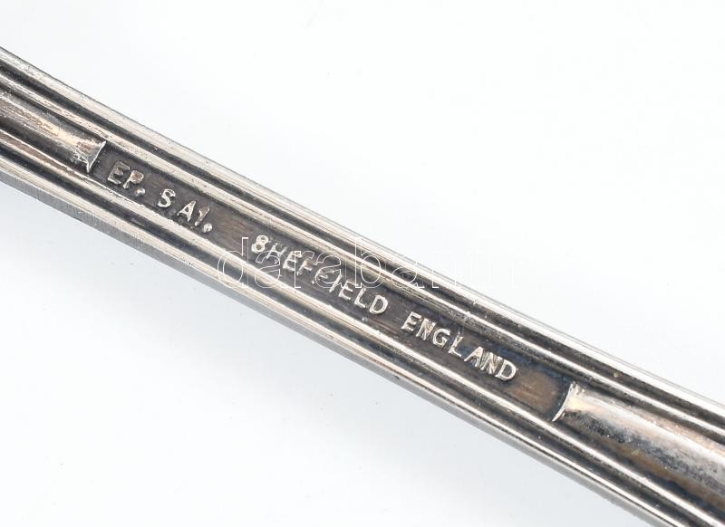 Sheffield ezüstözött angol salátás kanál és villa szett. Jelzett 22 cm - Image 2