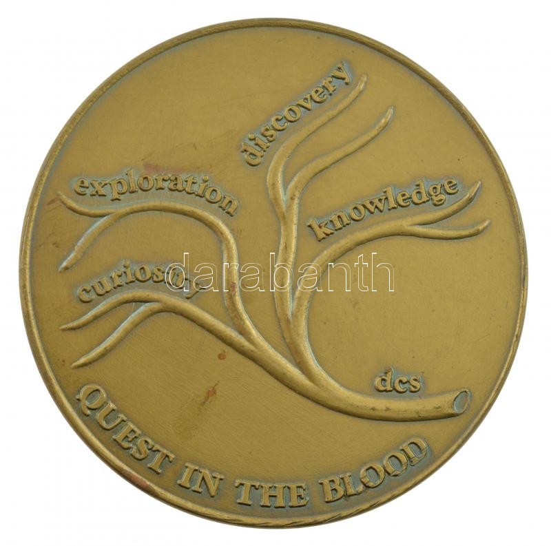 Amerikai Egyesült Államok 1988. 'Ralph R. Sonnenschein - U.C.L.A. Kardiovaszkuláris Fiziológia 1951-1988 / Kíváncsiság; kutatás; felfedezés; tudás a vérben' kétoldalas bronz emlékérem (58mm) T:1- kis patina USA 1988. 'Ralph R. - Image 2
