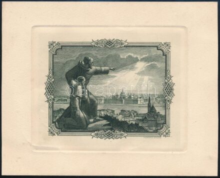 Horváth Endre (1896-1954): Szent Gellért rézkarc. Jelzett a dúcon 7x10 cm