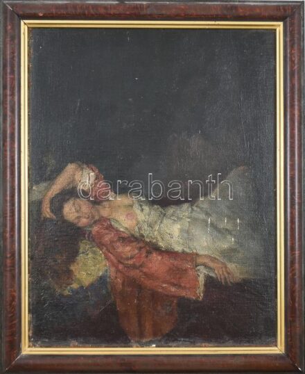 Olvashatatlan jelzéssel. Félakt. Olaj, vászon. keretben. 38x31 cm Kis sérülések