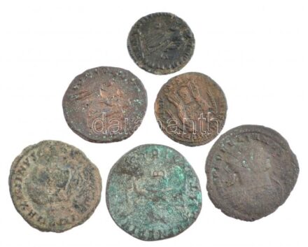 Római Birodalom 3-4. század 6db-os bronz érmetétel T:2-3 Roman Empire 3rd-4th century 6pcs bronze coin lot C:XF-F