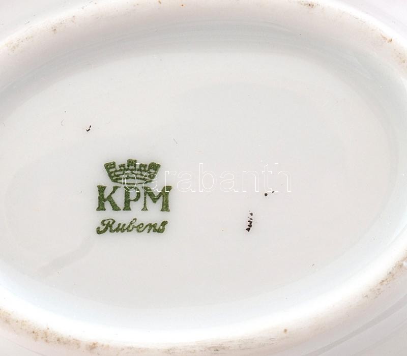 KPM jelzett só és bors tartó, kézzel festett porcelán, kopásnyomokkal, h: 13,5 cm - Image 2