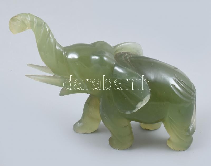 Jade elefántok párban. Kézi faragás. 12 cm - Image 2
