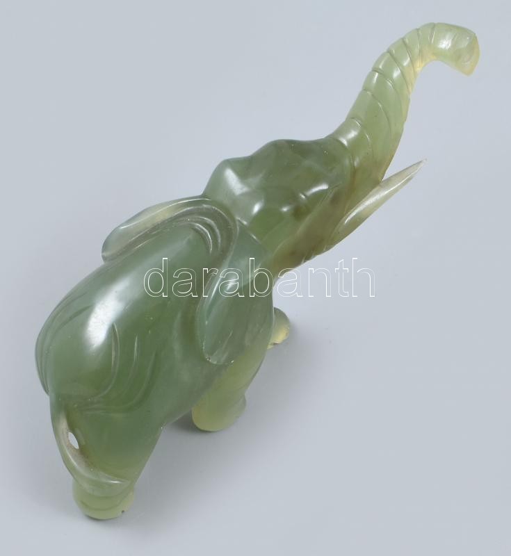 Jade elefántok párban. Kézi faragás. 12 cm - Image 3