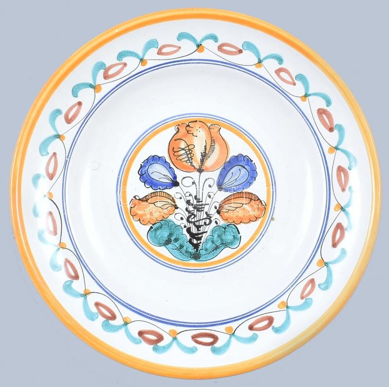 Habán jellegű tányér, jelzett, hibátlan, d: 26 cm
