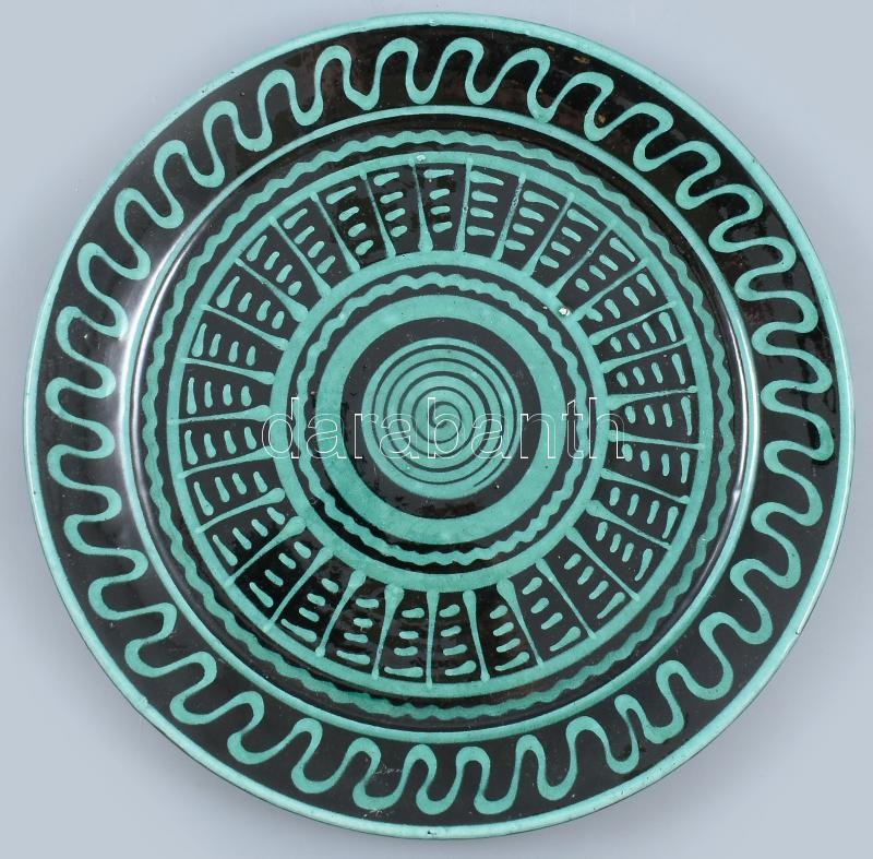 Népi tányér, jelzett, hibátlan, d: 26 cm