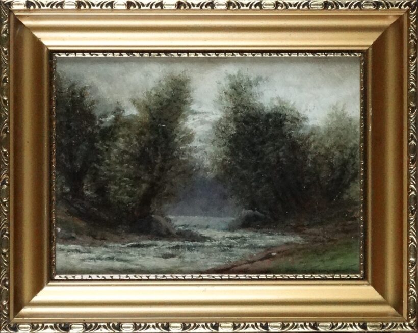 Szepesi Kuszka Jenő  (1885 -1936): Patakpart fákkal