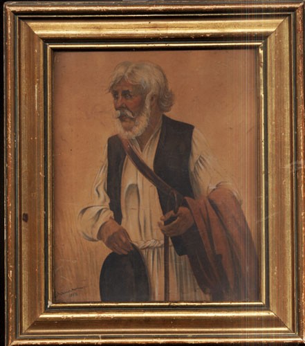 Pauer Lajos (1897-?) Pauer Lajos (1897-?): Öreg parasztember. Papír, vegyes technika. J. b. l. 1952.
